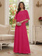 A-Line/Princess Scoop Half Sleeves Floor-Length Mother of the Bride Dresses with Beading