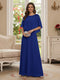 A-Line/Princess Scoop Half Sleeves Floor-Length Mother of the Bride Dresses with Beading