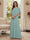 A-Line/Princess Scoop Half Sleeves Floor-Length Mother of the Bride Dresses with Beading