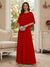 A-Line/Princess Scoop Half Sleeves Floor-Length Mother of the Bride Dresses with Beading