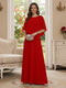 A-Line/Princess Scoop Half Sleeves Floor-Length Mother of the Bride Dresses with Beading