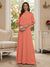 A-Line/Princess Scoop Half Sleeves Floor-Length Mother of the Bride Dresses with Beading