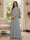 A-Line/Princess Scoop Half Sleeves Floor-Length Mother of the Bride Dresses with Beading