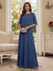 A-Line/Princess Scoop Half Sleeves Floor-Length Mother of the Bride Dresses with Beading