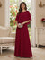 A-Line/Princess Scoop Half Sleeves Floor-Length Mother of the Bride Dresses with Beading