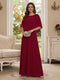 A-Line/Princess Scoop Half Sleeves Floor-Length Mother of the Bride Dresses with Beading