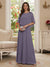 A-Line/Princess Scoop Half Sleeves Floor-Length Mother of the Bride Dresses with Beading
