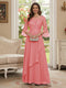 A-Line/Princess V-Neck 3/4 Sleeves Floor-Length Mother of the Bride Dresses with Lace & Applique