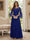 A-Line/Princess V-Neck 3/4 Sleeves Floor-Length Mother of the Bride Dresses with Lace & Applique