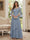 A-Line/Princess V-Neck 3/4 Sleeves Floor-Length Mother of the Bride Dresses with Lace & Applique