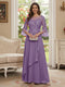 A-Line/Princess V-Neck 3/4 Sleeves Floor-Length Mother of the Bride Dresses with Lace & Applique