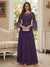 A-Line/Princess V-Neck 3/4 Sleeves Floor-Length Mother of the Bride Dresses with Lace & Applique