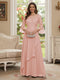 A-Line/Princess V-Neck 3/4 Sleeves Floor-Length Mother of the Bride Dresses with Lace & Applique