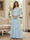 A-Line/Princess V-Neck 3/4 Sleeves Floor-Length Mother of the Bride Dresses with Lace & Applique
