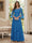 A-Line/Princess V-Neck 3/4 Sleeves Floor-Length Mother of the Bride Dresses with Lace & Applique