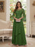 A-Line/Princess V-Neck 3/4 Sleeves Floor-Length Mother of the Bride Dresses with Lace & Applique