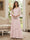 A-Line/Princess V-Neck 3/4 Sleeves Floor-Length Mother of the Bride Dresses with Lace & Applique