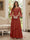 A-Line/Princess V-Neck 3/4 Sleeves Floor-Length Mother of the Bride Dresses with Lace & Applique