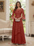 A-Line/Princess V-Neck 3/4 Sleeves Floor-Length Mother of the Bride Dresses with Lace & Applique