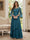 A-Line/Princess V-Neck 3/4 Sleeves Floor-Length Mother of the Bride Dresses with Lace & Applique