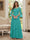 A-Line/Princess V-Neck 3/4 Sleeves Floor-Length Mother of the Bride Dresses with Lace & Applique