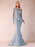 Sheath/Column Scoop Long Sleeves Floor-Length Mother of the Bride Dresses with Rhinestone