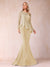 Sheath/Column Scoop Long Sleeves Floor-Length Mother of the Bride Dresses with Rhinestone