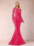 Sheath/Column Scoop Long Sleeves Floor-Length Mother of the Bride Dresses with Rhinestone