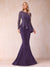 Sheath/Column Scoop Long Sleeves Floor-Length Mother of the Bride Dresses with Rhinestone