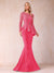 Sheath/Column Scoop Long Sleeves Floor-Length Mother of the Bride Dresses with Rhinestone