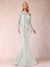 Sheath/Column Scoop Long Sleeves Floor-Length Mother of the Bride Dresses with Rhinestone