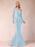 Sheath/Column Scoop Long Sleeves Floor-Length Mother of the Bride Dresses with Rhinestone