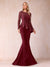 Sheath/Column Scoop Long Sleeves Floor-Length Mother of the Bride Dresses with Rhinestone