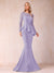 Sheath/Column Scoop Long Sleeves Floor-Length Mother of the Bride Dresses with Rhinestone