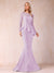 Sheath/Column Scoop Long Sleeves Floor-Length Mother of the Bride Dresses with Rhinestone