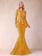 Sheath/Column Scoop Long Sleeves Floor-Length Mother of the Bride Dresses with Rhinestone