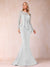 Sheath/Column Scoop Long Sleeves Floor-Length Mother of the Bride Dresses with Rhinestone