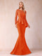 Sheath/Column Scoop Long Sleeves Floor-Length Mother of the Bride Dresses with Rhinestone