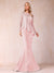 Sheath/Column Scoop Long Sleeves Floor-Length Mother of the Bride Dresses with Rhinestone