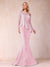 Sheath/Column Scoop Long Sleeves Floor-Length Mother of the Bride Dresses with Rhinestone
