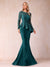 Sheath/Column Scoop Long Sleeves Floor-Length Mother of the Bride Dresses with Rhinestone