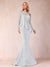 Sheath/Column Scoop Long Sleeves Floor-Length Mother of the Bride Dresses with Rhinestone