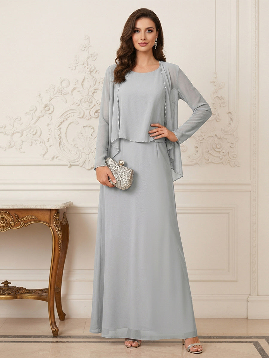Jumpsuit Scoop Long Sleeves Ankle-Length Mother of the Bride Dresses with Jacket