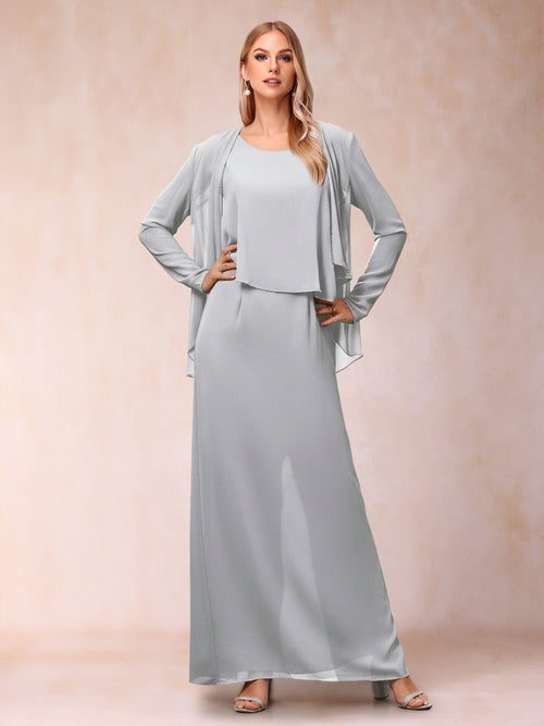 Jumpsuit Scoop Long Sleeves Ankle-Length Mother of the Bride Dresses with Jacket