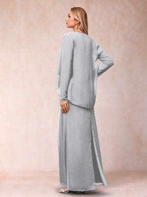 Jumpsuit Scoop Long Sleeves Ankle-Length Mother of the Bride Dresses with Jacket