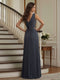 A-Line/Princess V-Neck Sleeveless Floor-Length Mother of the Bride Dresses with Rhinestone & Pleats