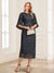 Sheath/Column Scoop Half Sleeves Tea-Length Mother of the Bride Dresses with Lace & Applique