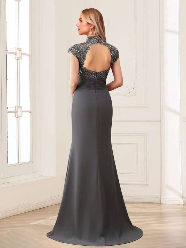 Sheath/Column Scoop Sleeveless Floor-Length Mother of the Bride Dresses with Lace &amp; Applique