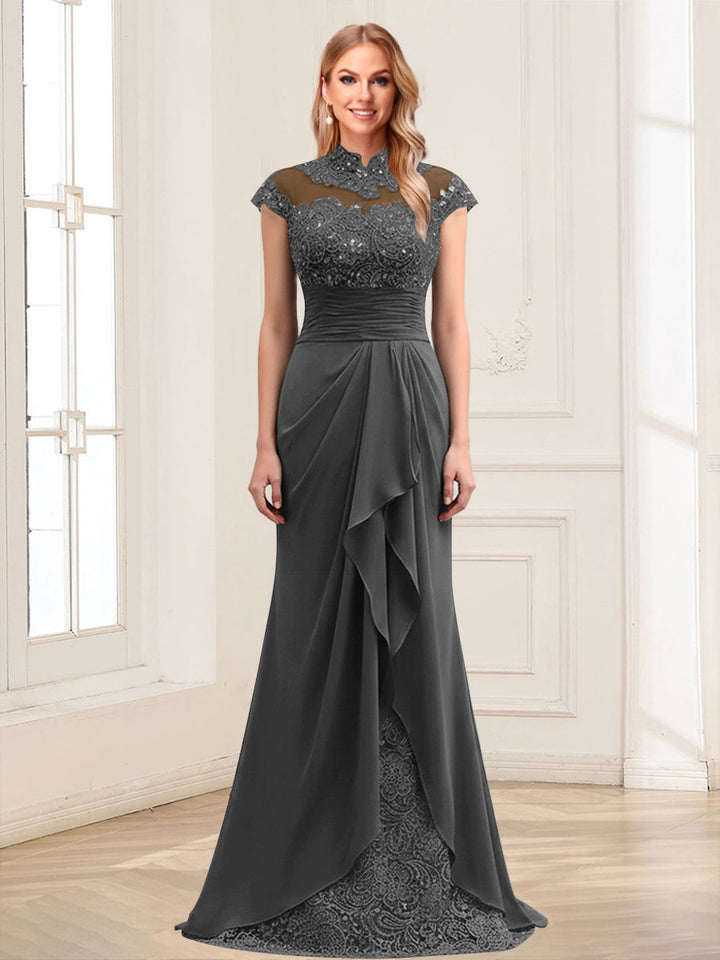 Sheath/Column Scoop Sleeveless Floor-Length Mother of the Bride Dresses with Lace &amp; Applique