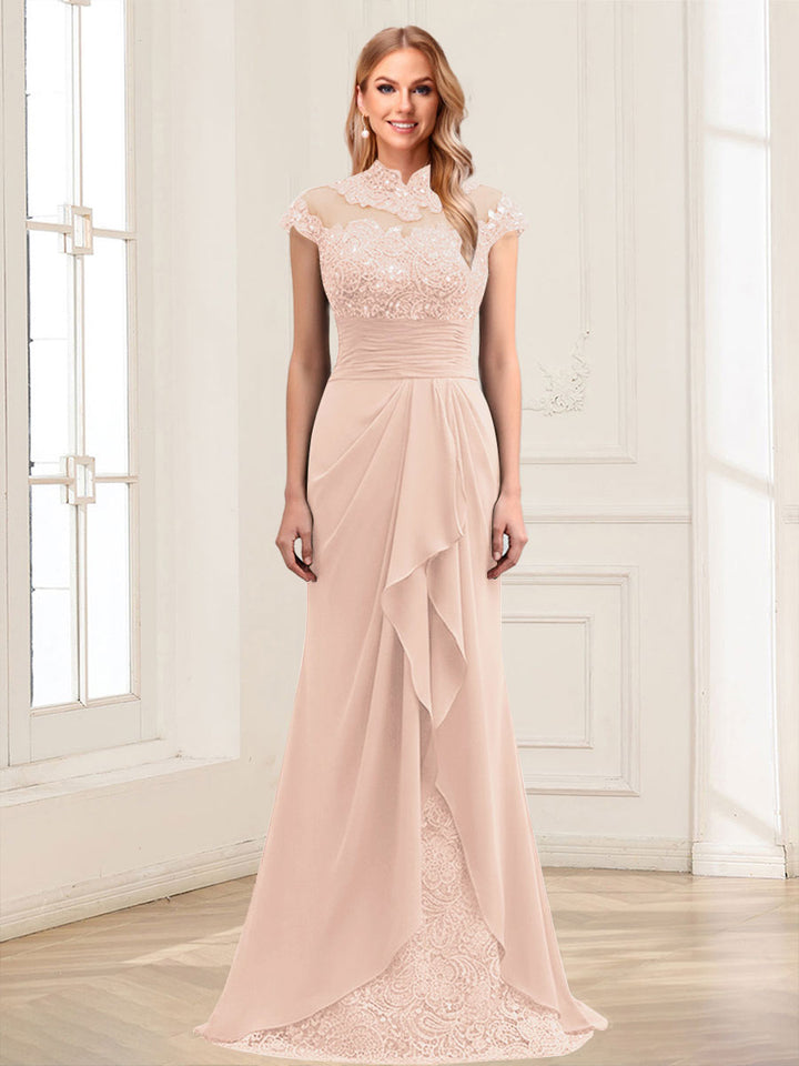 Sheath/Column Scoop Sleeveless Floor-Length Mother of the Bride Dresses with Lace &amp; Applique